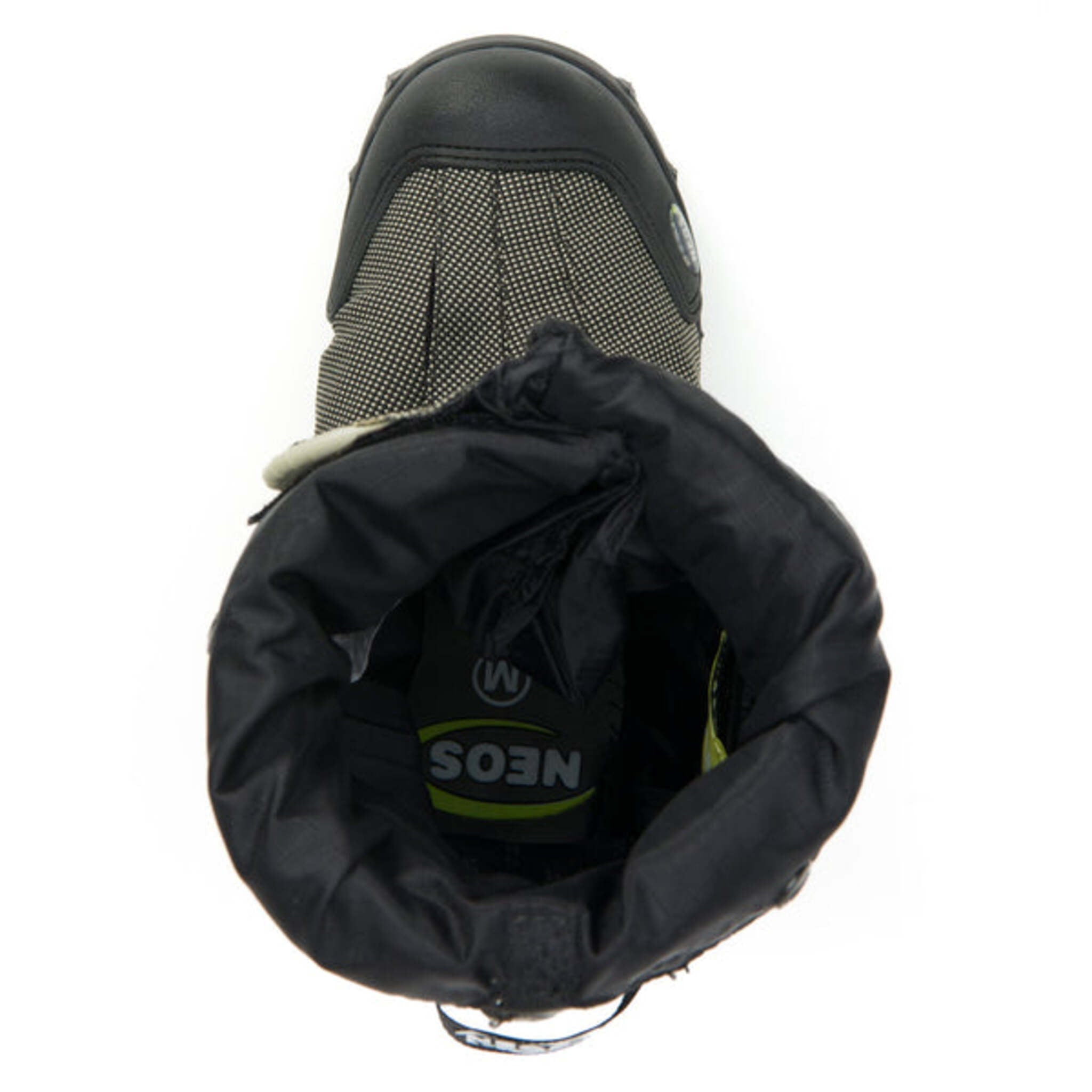 Top view of insulated NEOS Navigator 5 waterproof winter overshoes interior