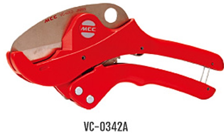 MCC 1-5/8" Ratcheting PVC Pipe Cutter | Extreme Leverage, Quick Release Blade, Ergonomic Handle | Cuts PVC, Conduit, Polyethylene Gas Pipe