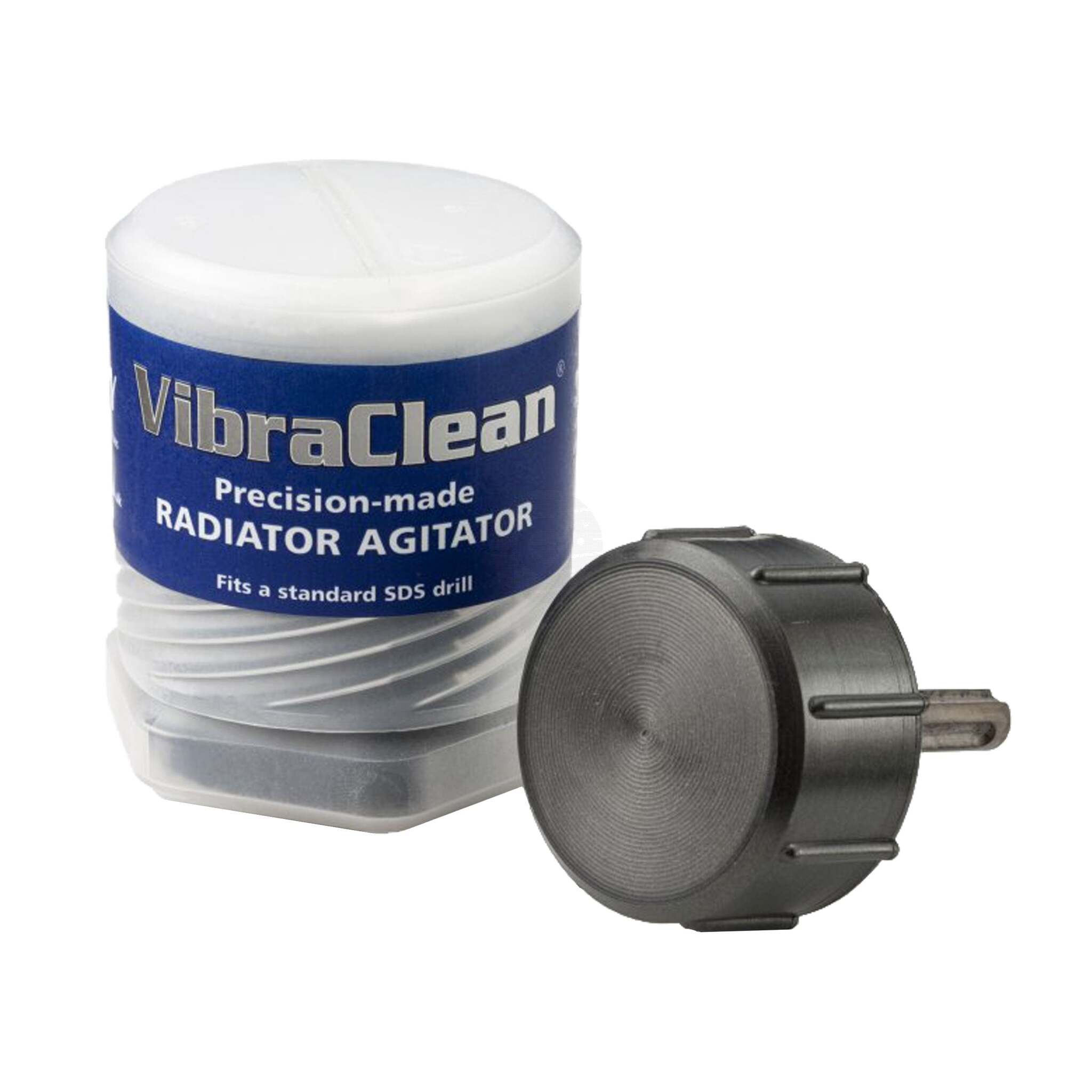 VibraClean agitator tool removing sludge from hydronic heating systems during flushing