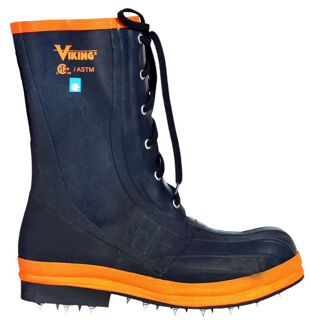 Viking® VW57 Spiked Forester® Boots with Steel Toe, SBR Rubber, Chem Resist Upper, Reinforce Heel & Caulked Sole for Loggers, Arborist, Timber Rafting