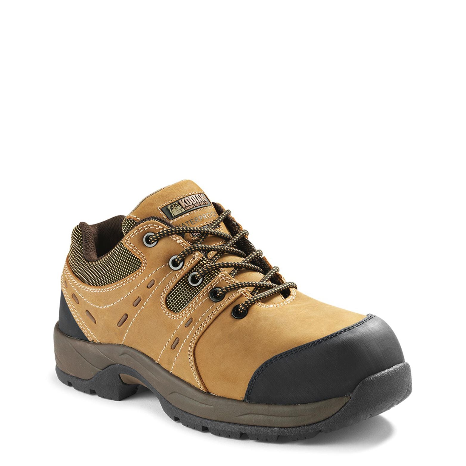 Kodiak Trail Men's Waterproof Leather Composite Toe Hiker Safety Work Shoes | Brown | Sizes 7 - 14 Work Boots - Cleanflow
