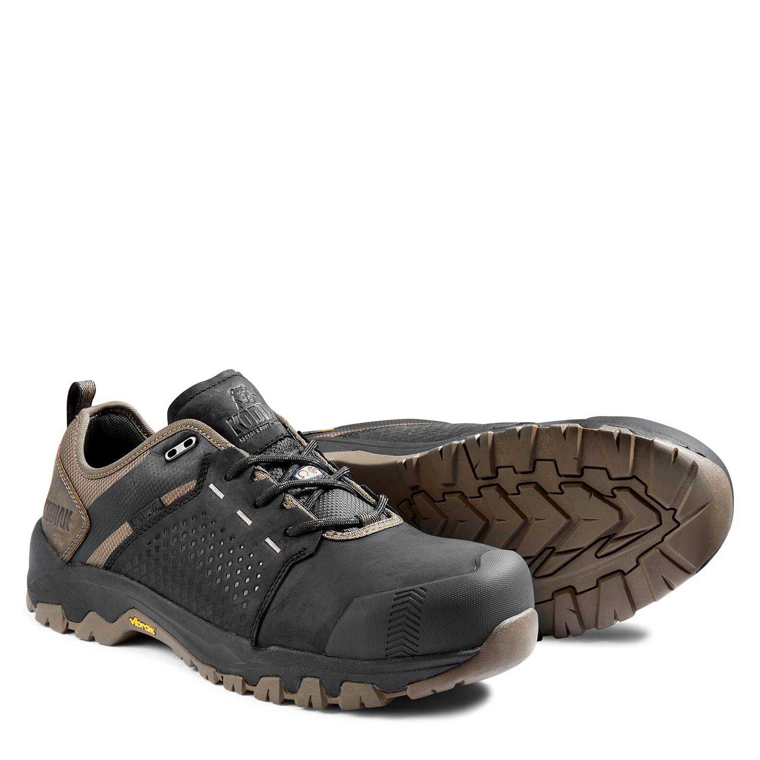 Kodiak Men's Safety Work Shoe Quest Full Grain Leather Hiker Waterproof with Composite Toe and Vibram® TC4+ Outsole