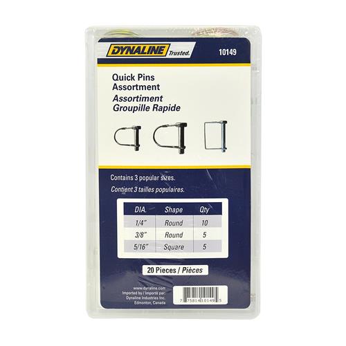 Dynaline Quick Pin Assortment 20 Pieces / 3 Sizes