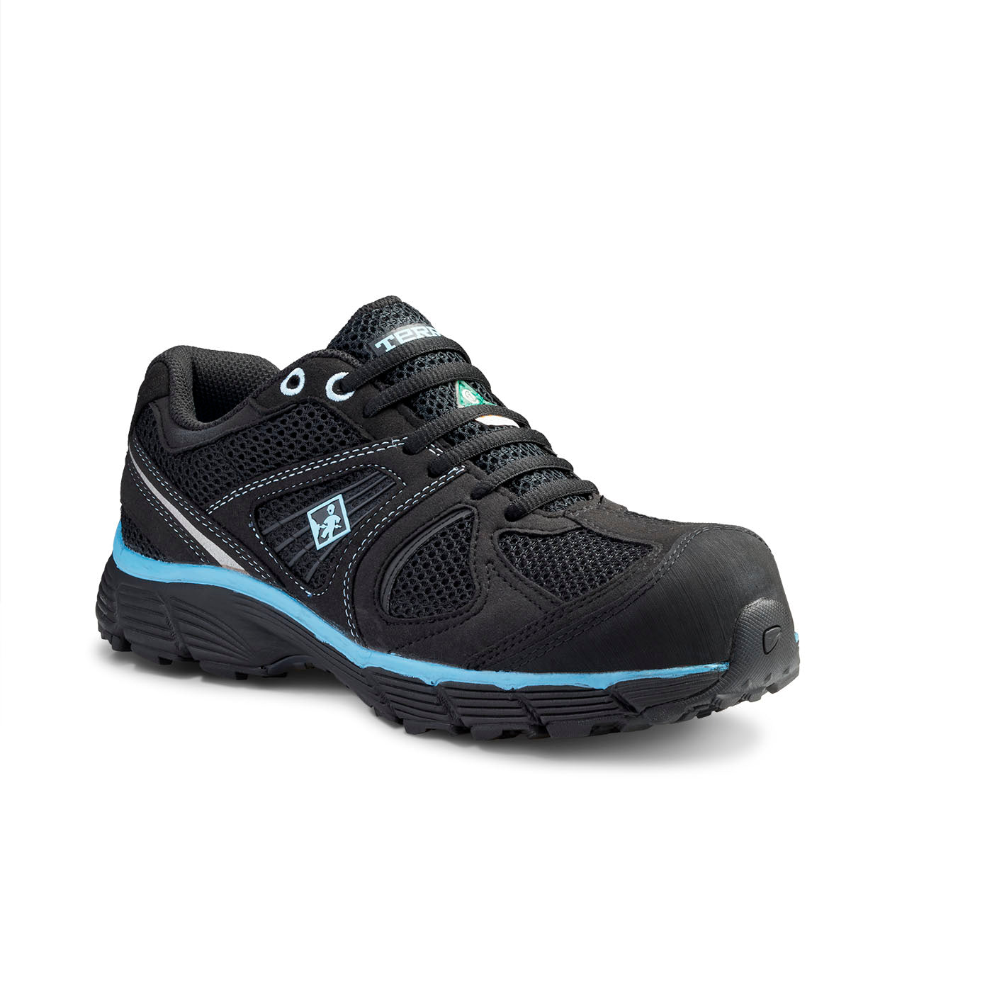 Terra Pacer 2.0 Breathable Composite Toe Women's Safety Shoes | Black/Light Blue | Sizes 5 - 10 Work Boots - Cleanflow