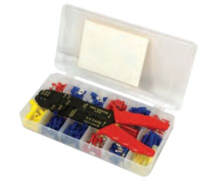 Techspan Solderless Terminal Assortment Kit with Crimp Tool – 175 Piece