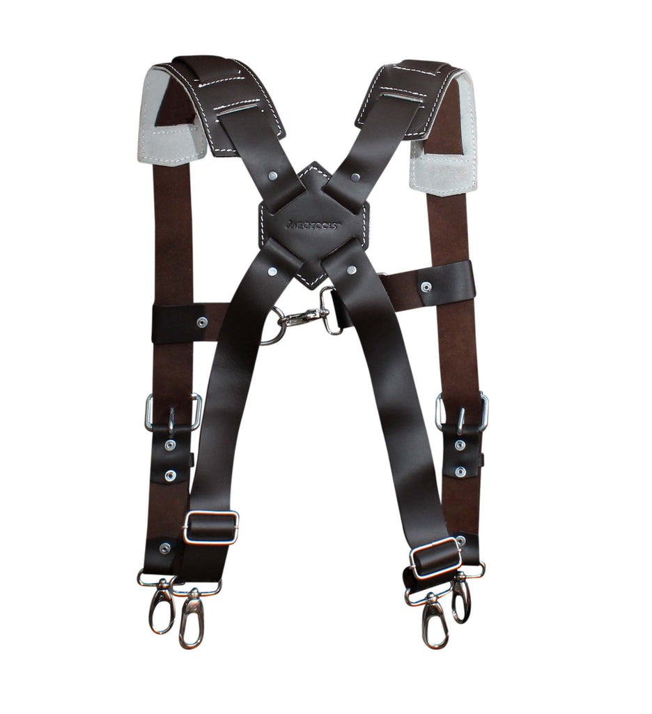 MECHTOOLS Suspenders with Thick Leather Straps for Men