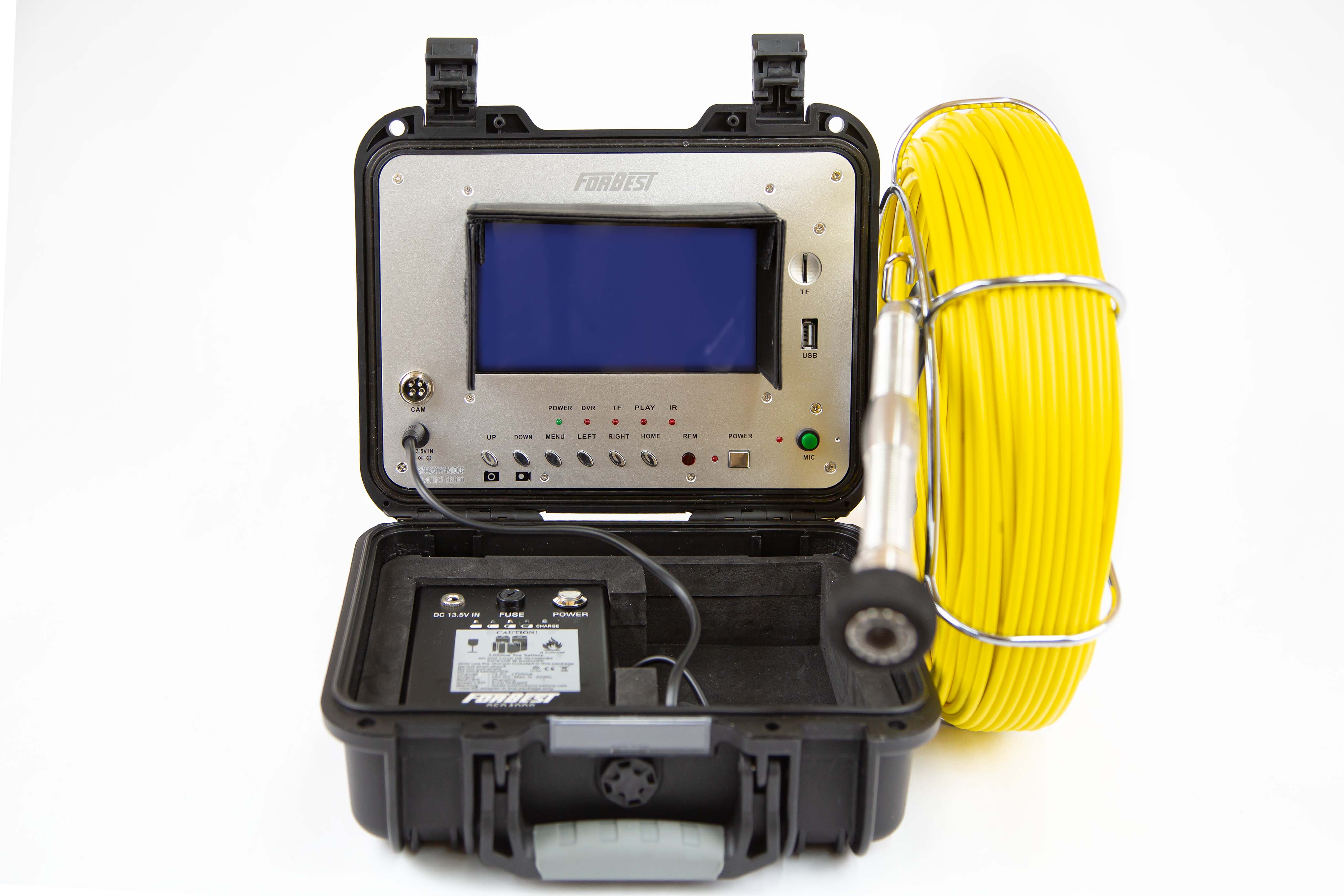 Forbest 3188SD+ Portable Sewer Camera with 130-Ft Cable, 512HZ Transmitter and 7" LCD Screen