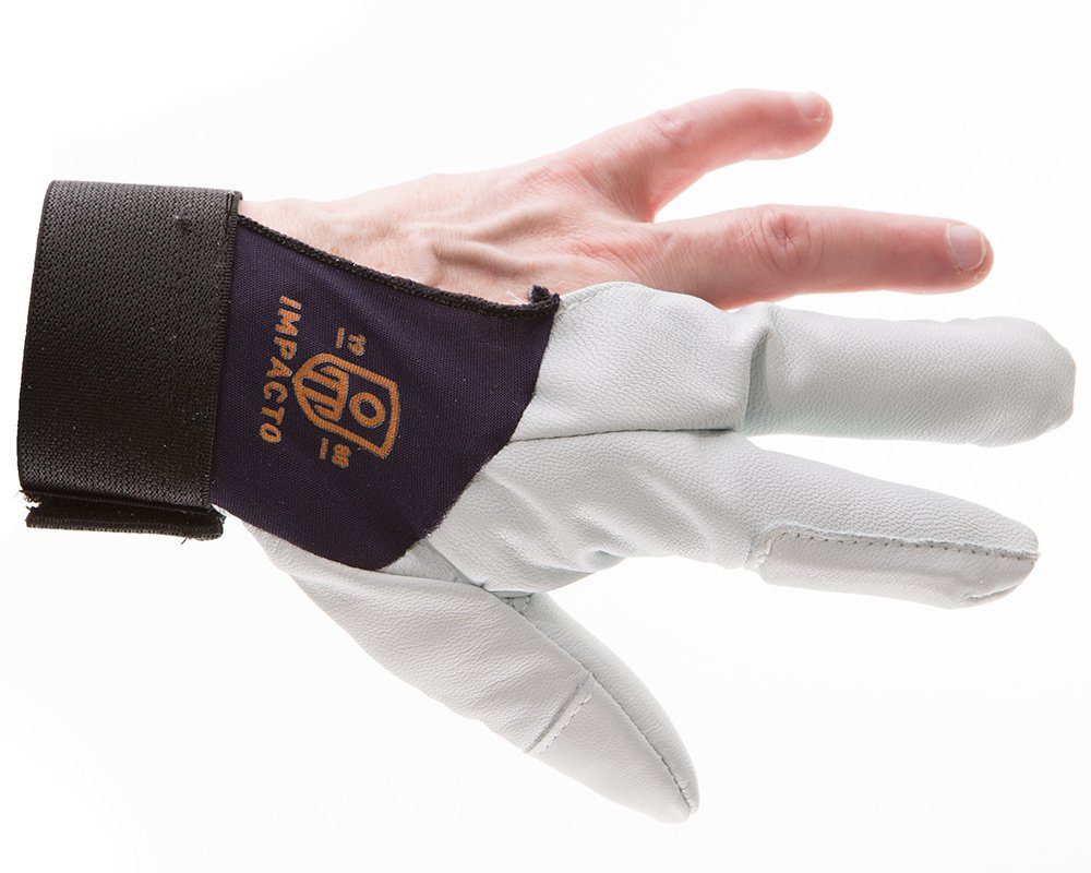 Impacto 202-30 Pearl Leather Series Three Finger Protection Repetitive Task Gloves Ergonomics - Cleanflow