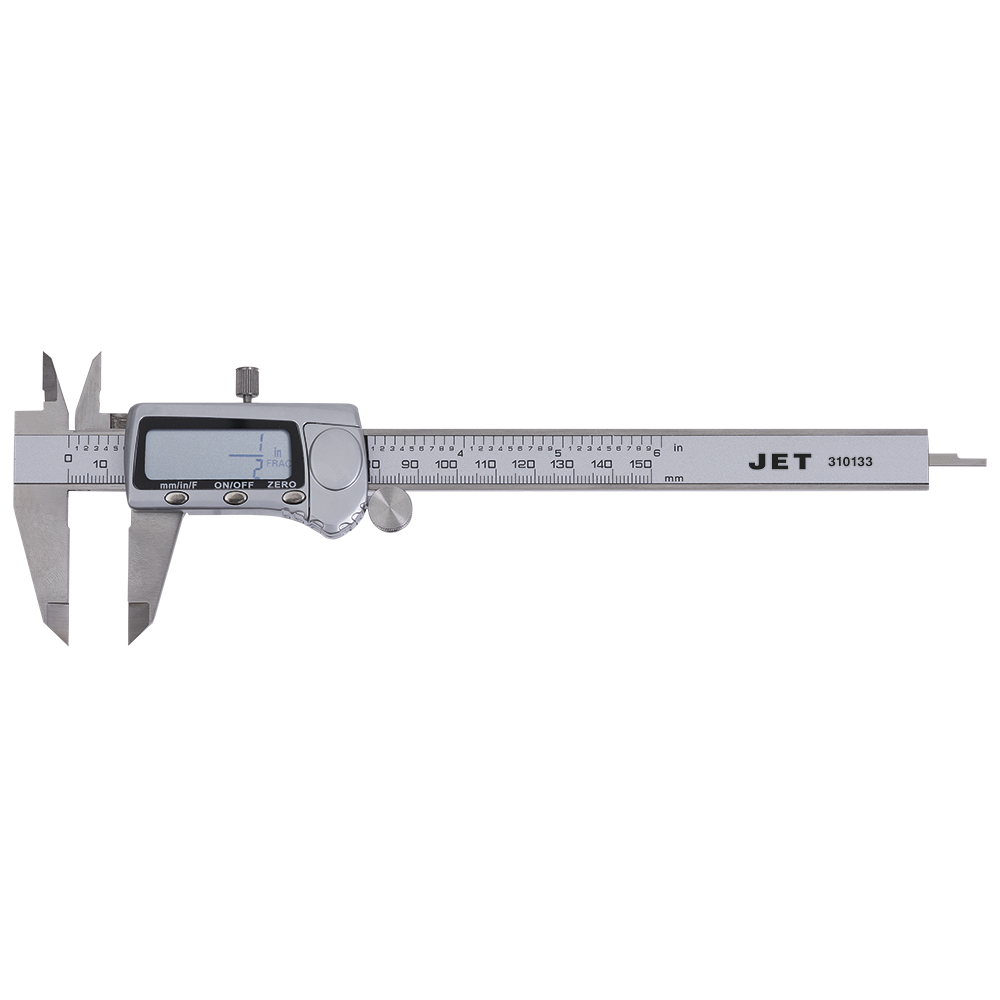 Jet Stainless Steel LCD Digital Calipers - Fractional - 6" Hand Tools - Cleanflow