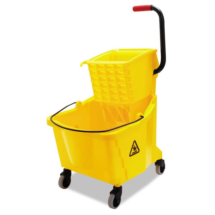 Globe Commercial Sidepress Bucket & Wringer Combo | 35 Quart Janitorial Supplies - Cleanflow