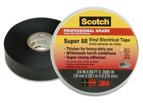 3M Scotch Super 88 Professional Grade Vinyl Electrical Tape, 3/4" x 66' Maintenance Supplies - Cleanflow