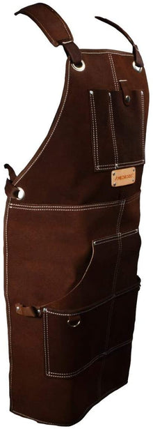 MECHTOOLS Heavy Duty One Size Adjustable Brown Leather Work Apron