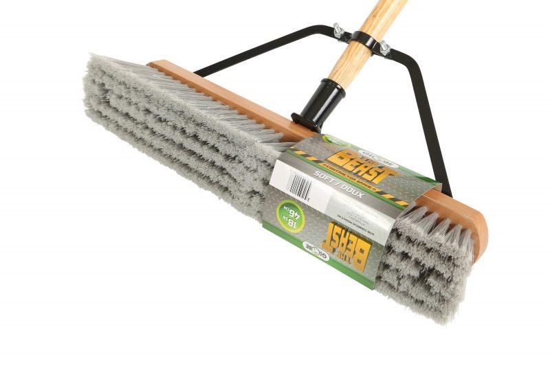 The Beast™ Contractor's Soft Bristle Push Broom Assembly - 18" Head Janitorial Supplies - Cleanflow