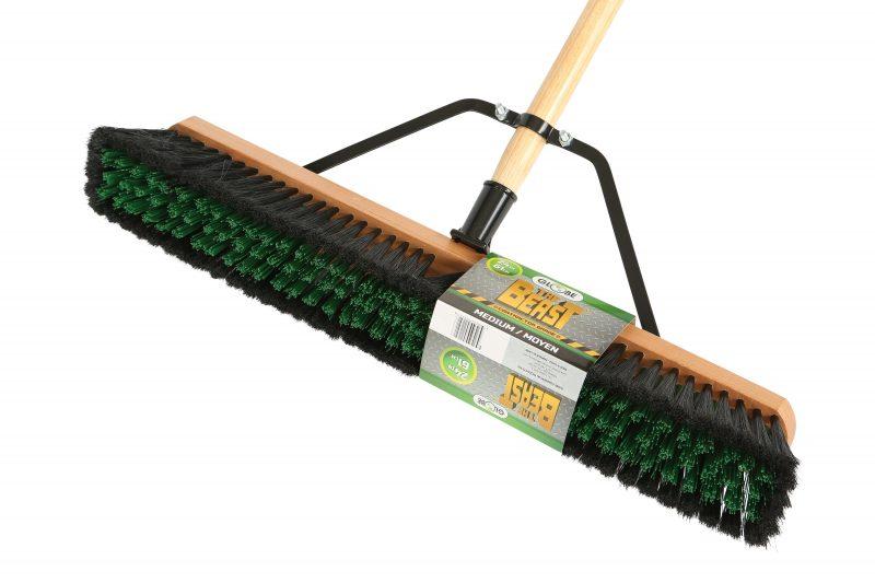 The Beast™ Contractor's Medium Bristle Push Broom Assembly - 24" Head Janitorial Supplies - Cleanflow