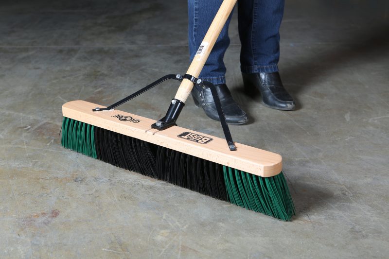 The Beast™ Contractor's Rough Bristle Push Broom Assembly - 24" Head Janitorial Supplies - Cleanflow