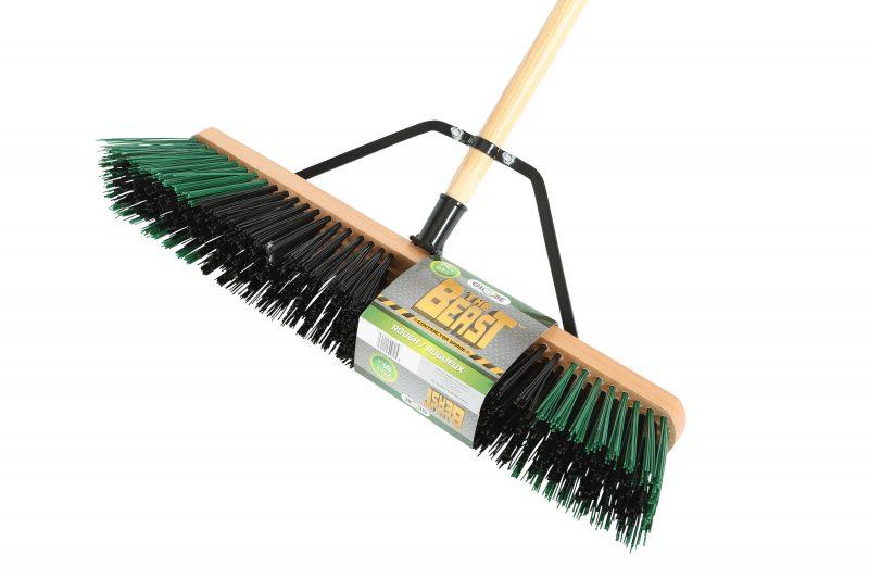 The Beast™ Contractor's Rough Bristle Push Broom Assembly - 24" Head Janitorial Supplies - Cleanflow