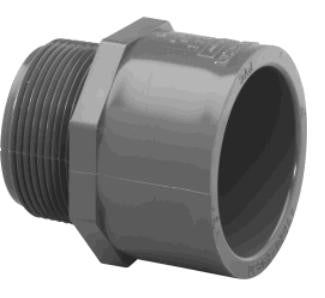 Lasco 1/2" to 3" Schedule 80 PVC Socket x MPT Adapter Couplings Fittings and Valves - Cleanflow