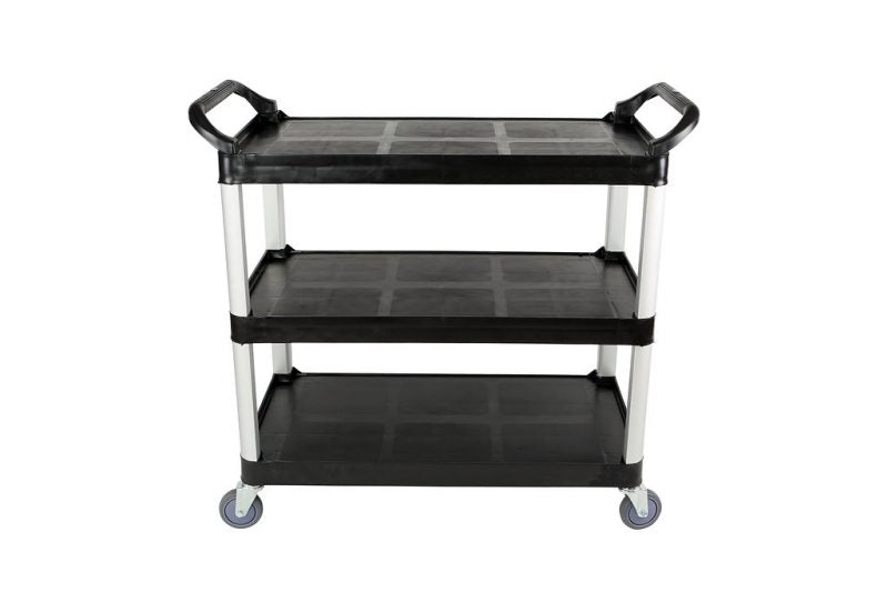 Black Sturdy Utility Carts Janitorial Supplies - Cleanflow