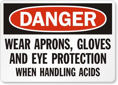 Acid Handling Safety Sign Facility Safety - Cleanflow