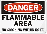 Flammable Area Safety Sign Facility Safety - Cleanflow