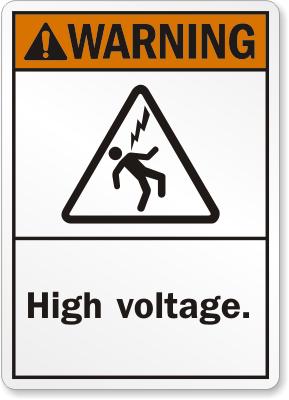 High Voltage Safety Sign Facility Safety - Cleanflow