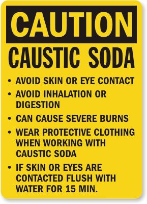 Caustic Soda Safety Sign Facility Safety - Cleanflow