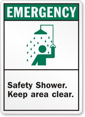 Safety Shower Sign Facility Safety - Cleanflow