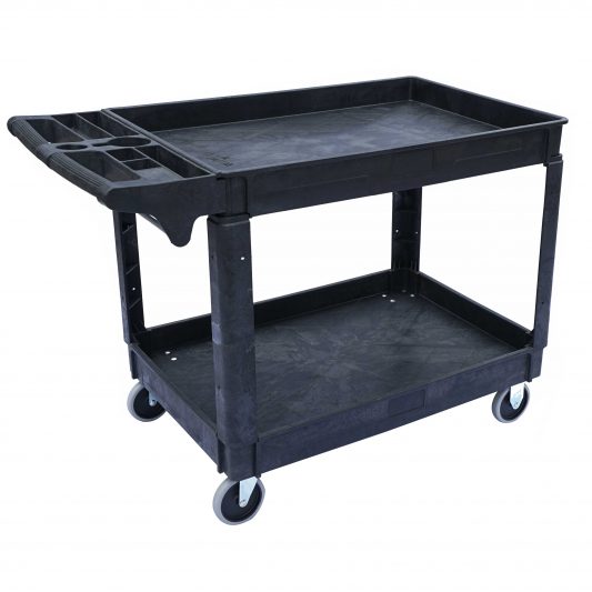 Heavy-Duty Lipped Shelf Utility Carts Janitorial Supplies - Cleanflow