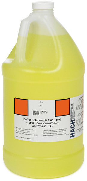 Hach 2283556 Buffer Solution, pH 7.00 | color-coded yellow, 4L Standard Solutions and Buffers - Cleanflow