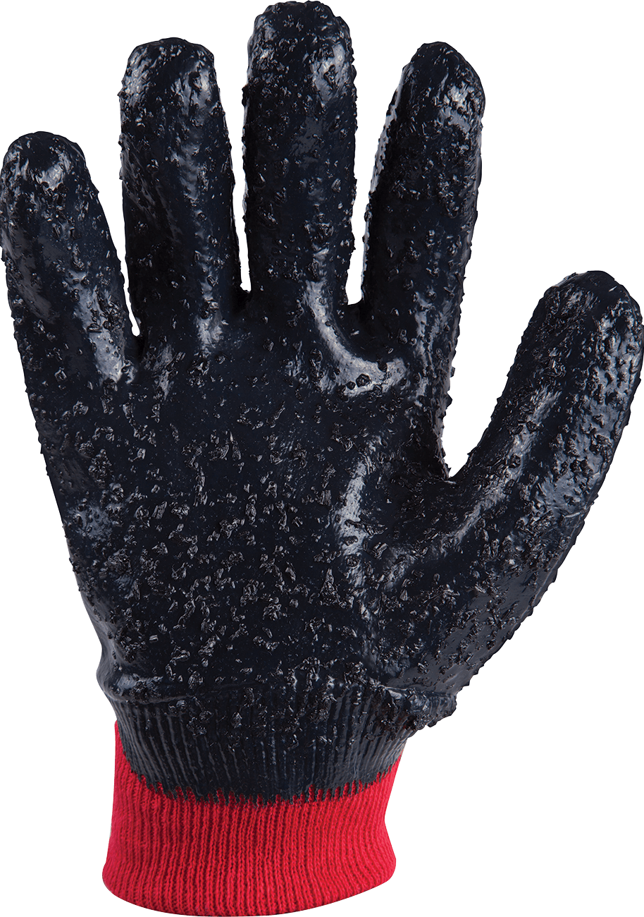 Showa 7000R Full Nitrile Coated Rough Grip Knit Wrist Work Glove - Pack of 12 Pairs Work Gloves and Hats - Cleanflow