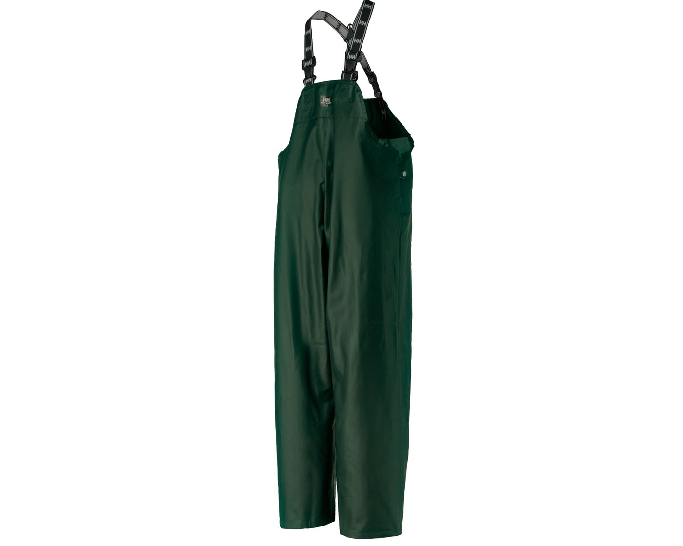 Helly Hansen Men's Rain Bib Work Pants 70500 Highliner PVC on Cotton Cold Resistant Waterproof Reversible with Roomy Fit Green Sizes S-4XL