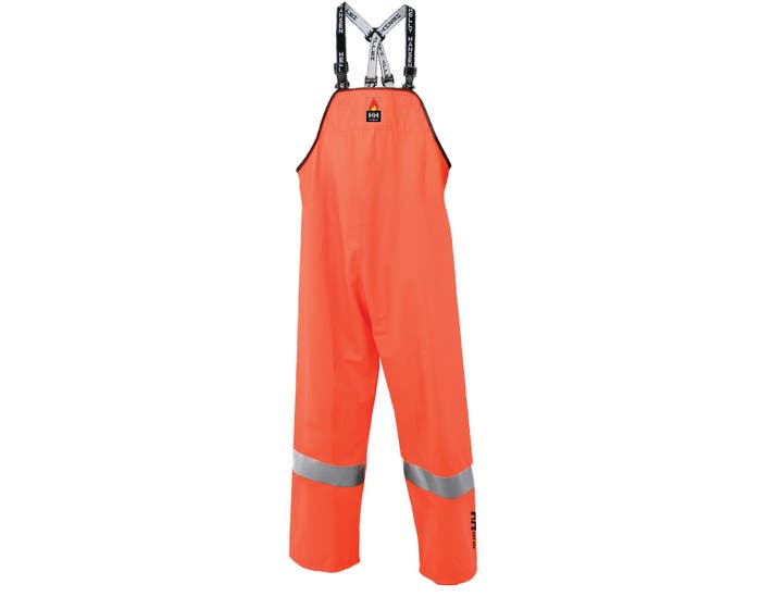 Helly Hansen Alberta Hi-Vis FR Stretch Bib Pant | Orange | Sizes Small - 5XLarge Flame Resistant Work Wear - Cleanflow