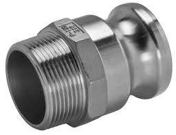 316 Stainless Steel 316 Camlock Type F | Male Camlock X MPT | 1/2" to 6" Sizes Hose and Fittings - Cleanflow