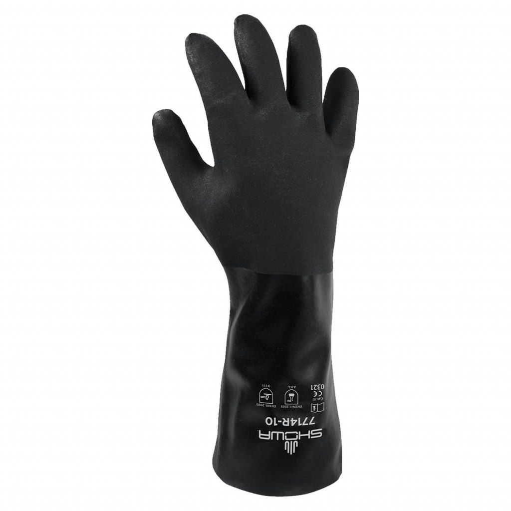 Showa 7714R Rough Grip 14-Inch PVC Work Gloves - Pack of 12 Pairs