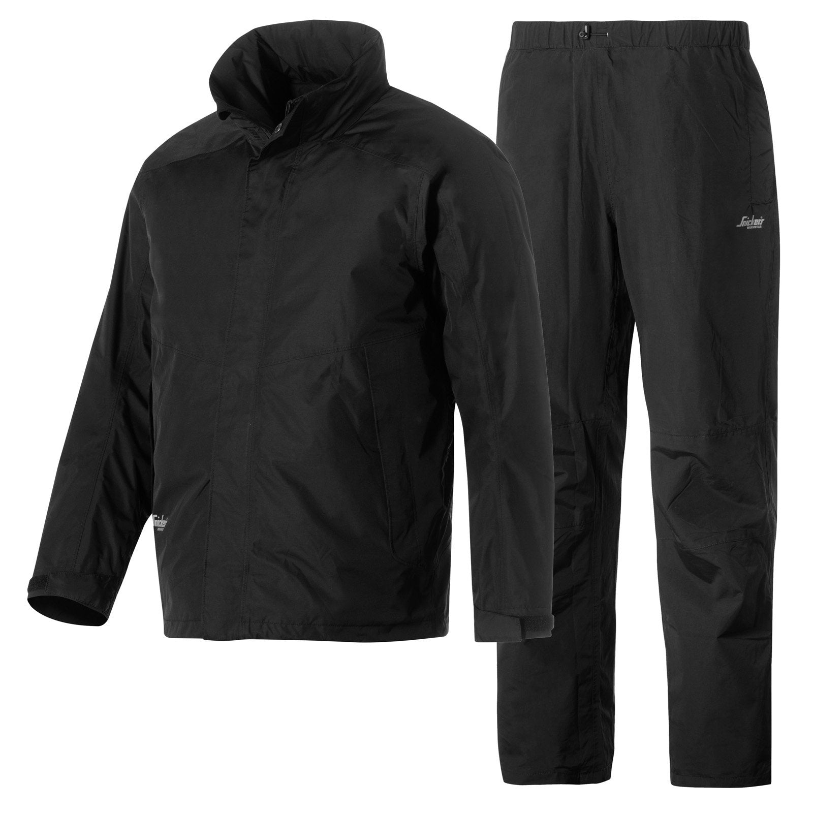 Snickers Workwear Men's Work Rain Set Waterproof and Windproof Packable Black Sizes XS-3XL