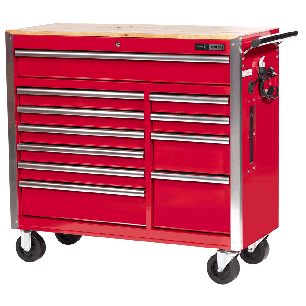 Jet Pro Series Roller Cabinet | 11 Drawers |  42" x 18" Shop Equipment - Cleanflow