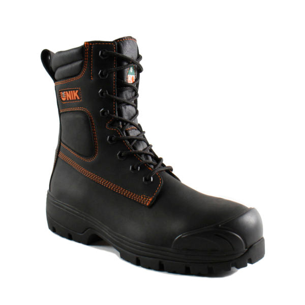 Unik Men's Safety Work Boots Contractor 8" Leather Waterproof and Thinsulate Lined with Vibram® Fire & Ice Sole Sizes 4-14