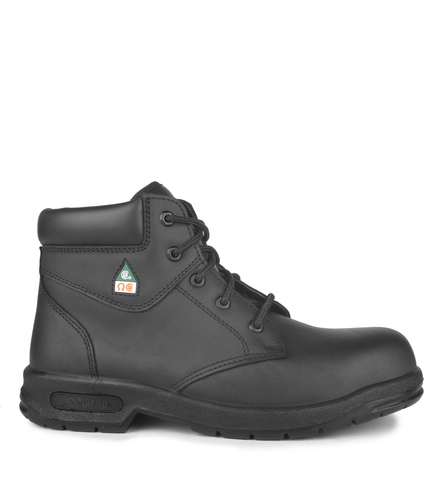 Acton ProFar 6" Men's Black Leather Steel Toe Safety Work Boots | Black | Size 6 - 13 Work Boots - Cleanflow