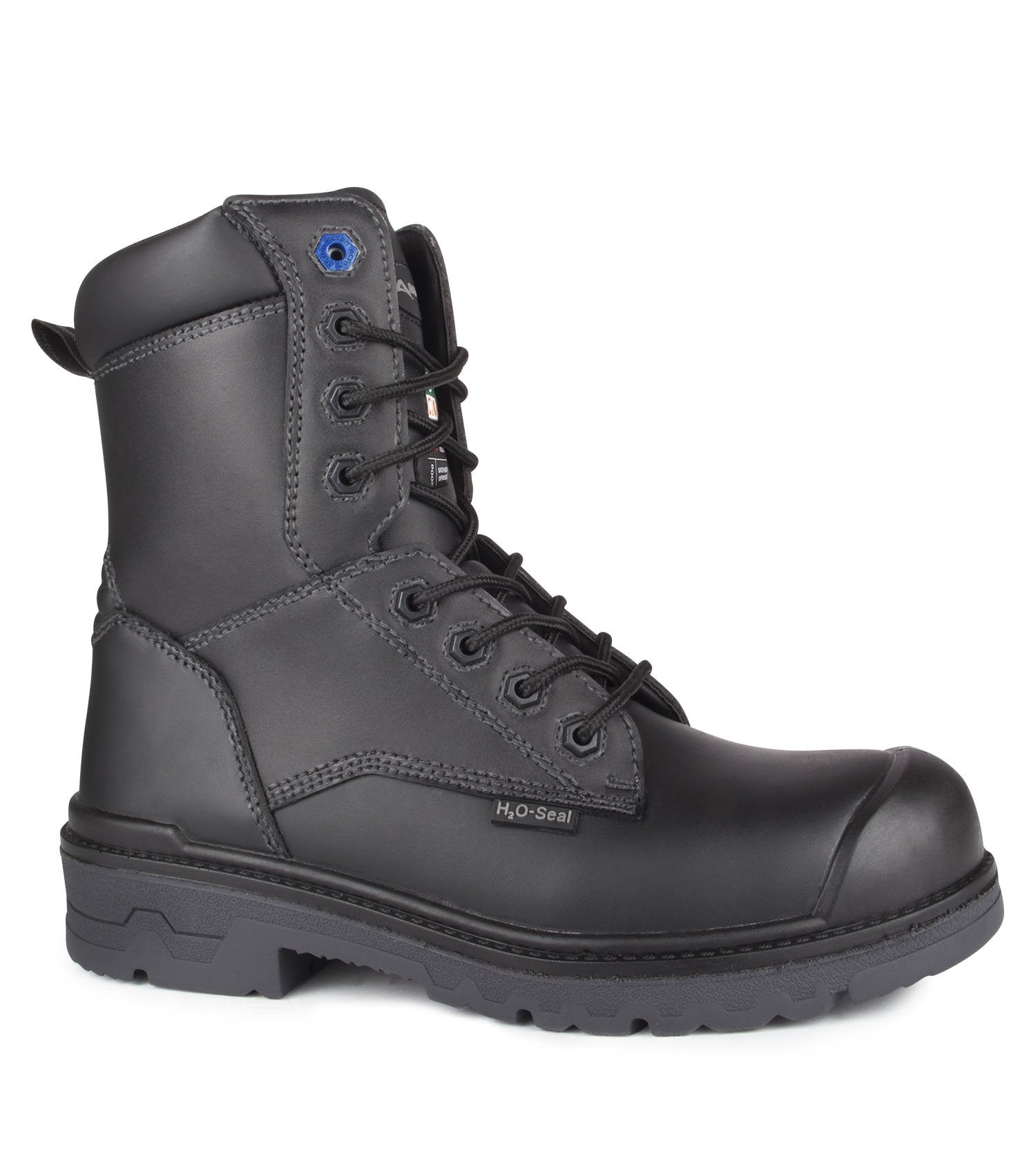 Acton Progum 8" Waterproof Leather Work Boots | Black | Size 7 to Size 17 Work Boots - Cleanflow