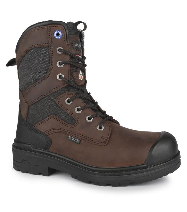 Acton Men's Winter Work Boots Pro-Ice Leather Waterproof with Steel Toe | Brown | Sizes 3 - 15