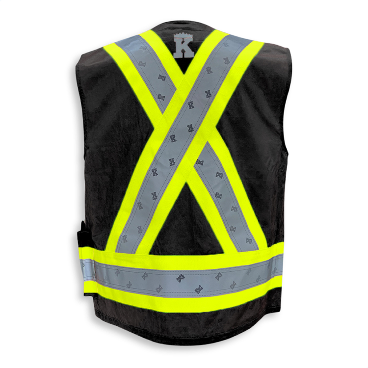 Big K Men's 100% Cotton Supervisor Safety Vest | CSA Approved | High Visibility | 6 Pockets | Reflect King Tape | Breathable & Comfortable