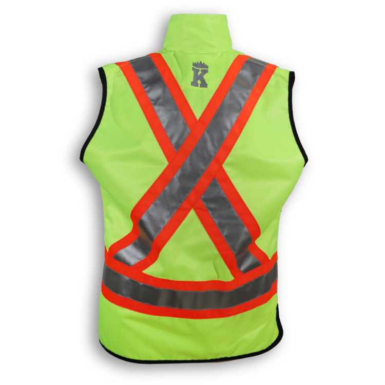 Big K Men's Poly/Cotton Supervisor Safety Vest with Collar | CSA Approved | 3M Reflective Tape | Multiple Pockets | Durable & Comfortable | Sizes S-5XL