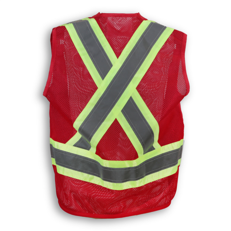 Big K Men's 100% Polyester Mesh Surveyor Vest with Full Breathable Mesh Back | CSA Approved | 7 Pockets | 3M Reflective Tape | Durable & Comfortable