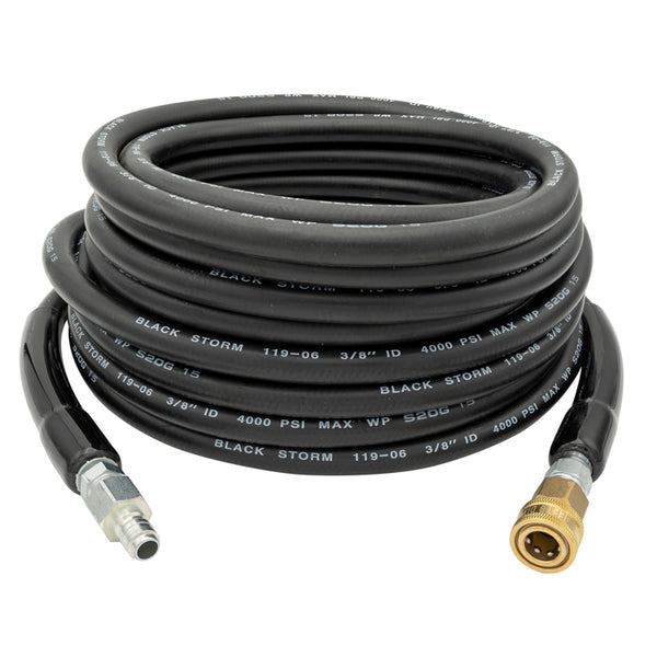 Black Storm Quick Connect Pressure Washer Hose Assemblies – 4000 PSI Rated