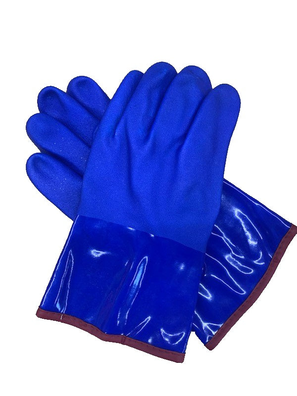 Boss® Fleece Lined Rough Grip Blue PVC Gloves