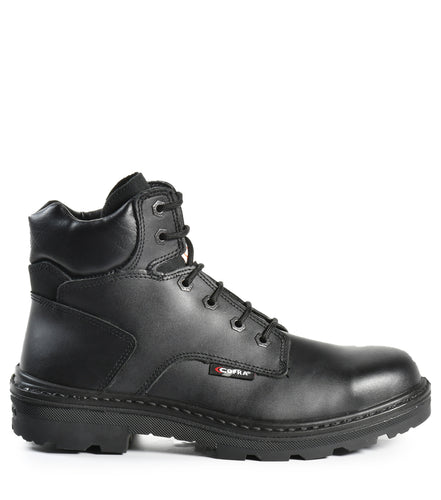 Cofra Men's Safety Work Boots Leader 6" Leather Water Repellent with Steel Toe Black | Sizes 6 - 13