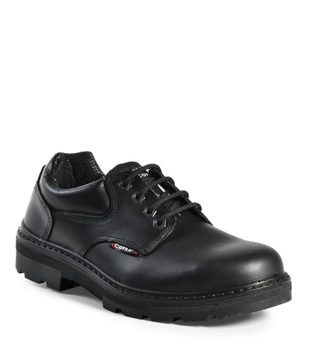 Cofra Men's Safety Work Shoes Small Leather Water Repellent with Arch Support Black | Sizes 4-13
