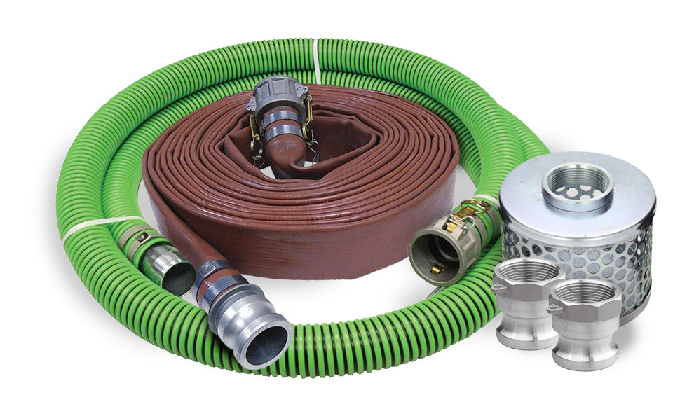 Heavy Duty Suction/Discharge Water Pump Hose Kits Hose and Fittings - Cleanflow