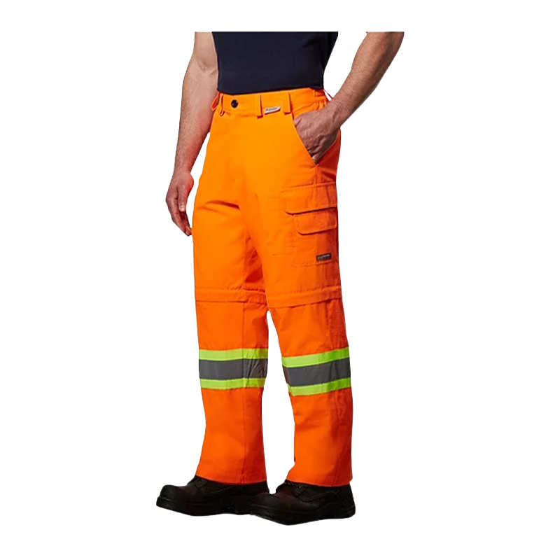 VKWEAR Men's Neon Reflective High Visibility Water Resistant Safety Work Pants - Yellow - Polyester - XL