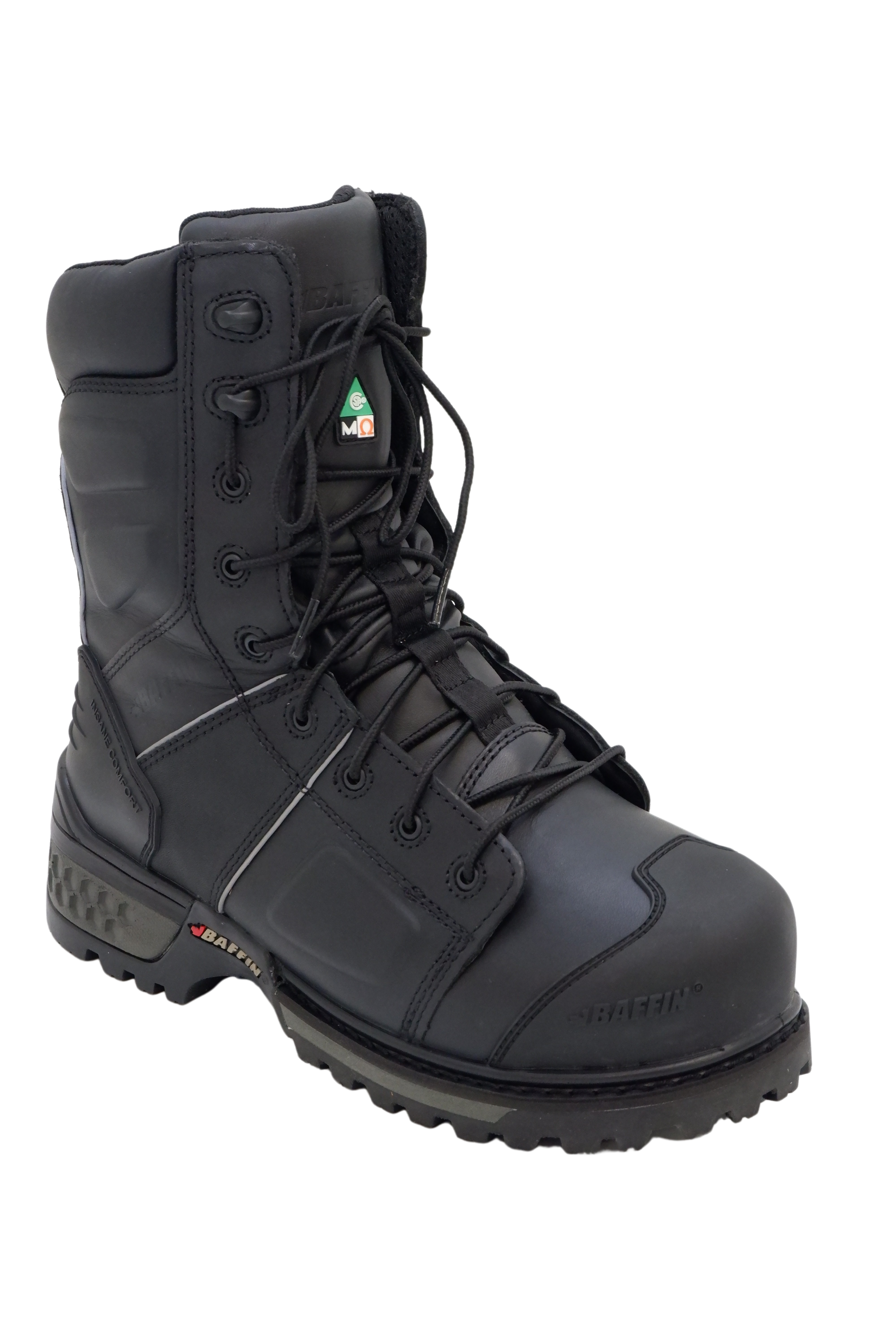 Baffin Men's Safety Work Boots Monster Internal Metguard 8” All Season Leather Waterproof Extreme Comfort with Composite Toe  | Black | Sizes 7 - 14